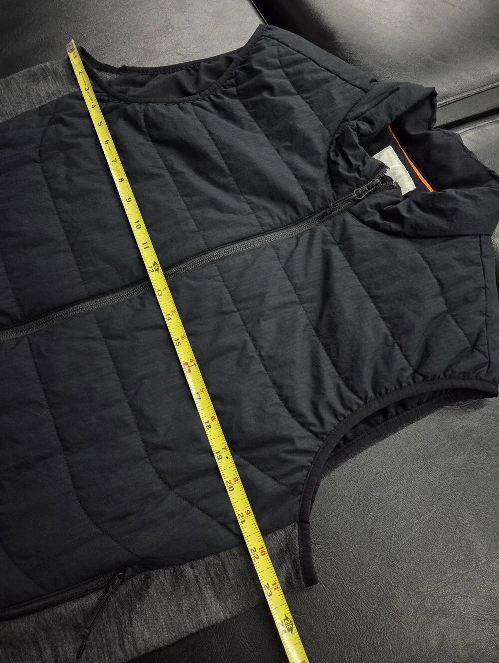 Icebreaker Vest Black Gray Cotton Wool Full Zip Hiking Outdoor Men's Size XL